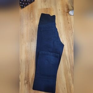 Thyme Maternity Dark Blue Stretch Jeggings with Over-Belly Panel